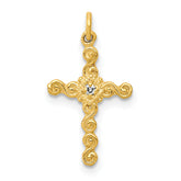 10K Small .01ct. Diamond Cross Charm