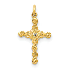 10K Small .01ct. Diamond Cross Charm