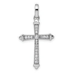 14k White Gold 1/5ct. Diamond Cross Pendant