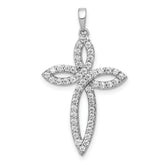 14k White Gold 1/2 carat Lab Grown Diamond VS/SI+ G+ Complete Cross Pendant