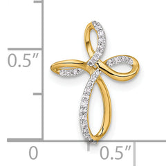 14k Diamond Cross Chain Slide