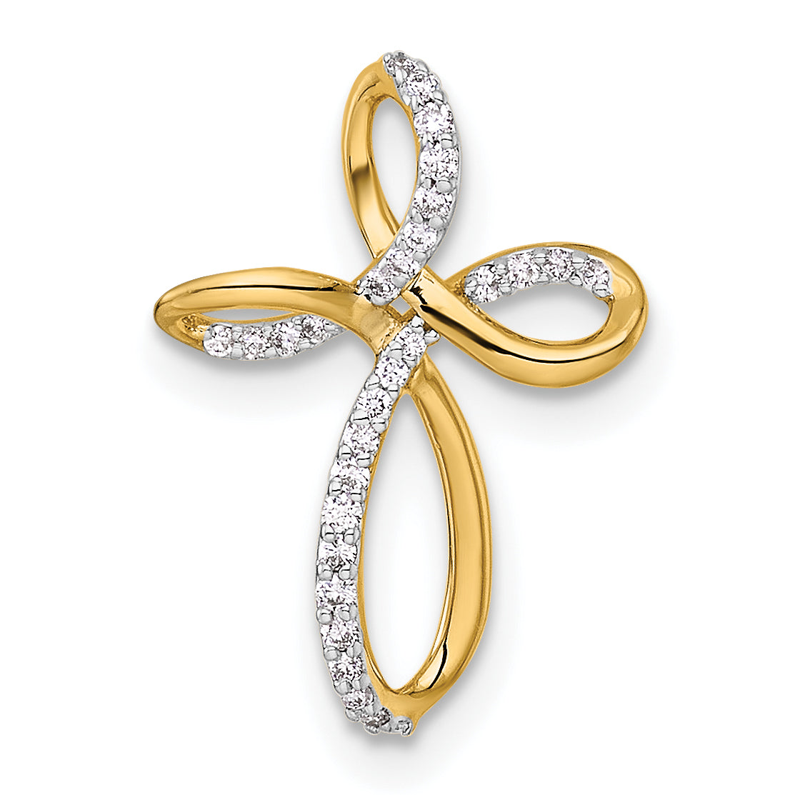 14k Diamond Cross Chain Slide