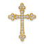 Budded Cross Diamond Slide Pendant in 14K Yellow Gold, 29mm (1/2 ct. tw.) - Sophia Jewelers