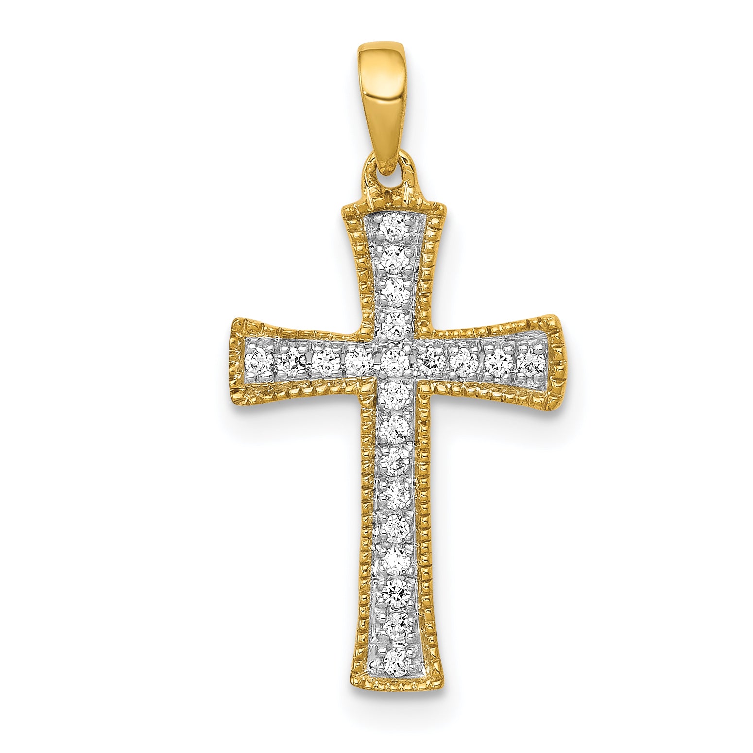 10K Yellow 1/10ct. Diamond Cross Pendant