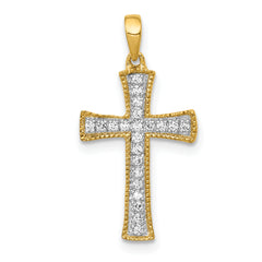 10K Yellow 1/10ct. Diamond Cross Pendant