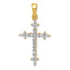 Diamond Fleur-de-Lis Cross Pendant in 14K Yellow Gold (1/6 ct. tw.) - Sophia Jewelers