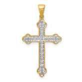 14k 1/10 carat Lab Grown Diamond VS/SI+ G+ Complete Cross Pendant