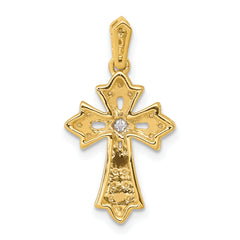 10K 1/10ct. Diamond Fancy Cross Pendant