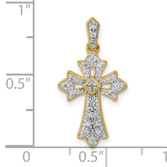 10K 1/10ct. Diamond Fancy Cross Pendant