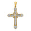 Diamond Filigree Cross Pendant in 10K Yellow Gold, 34mm (1/3 ct. tw.) - Sophia Jewelers