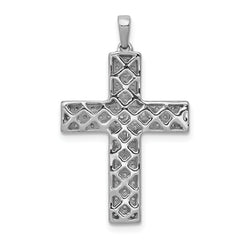 14k White Gold 1/2 carat Lab Grown Diamond VS/SI+ G+ Complete Latin Cross Pendant