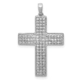 14k White Gold 1/2 carat Lab Grown Diamond VS/SI+ G+ Complete Latin Cross Pendant