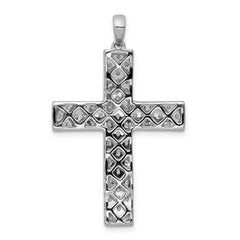 14k White Gold 1 carat Lab Grown Diamond VS/SI+ G+ Complete Latin Cross Pendant