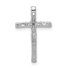 14k White Gold 1/4 carat Lab Grown Diamond VS/SI+ G+ Complete Cross Chain Slide Pendant