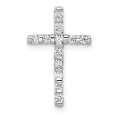 14k White Gold 1/4 carat Lab Grown Diamond VS/SI+ G+ Complete Cross Chain Slide Pendant