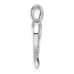 14k White Gold Heart Cross Pendant Mounting (No Stone Included)