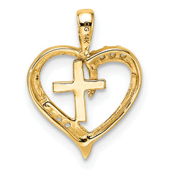 14k Heart Cross Pendant Mounting (No Stone Included)