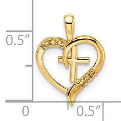 14k Heart Cross Pendant Mounting (No Stone Included)