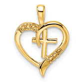 14k Heart Cross Pendant Mounting (No Stone Included)