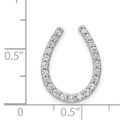14k White Gold 1/3 carat Diamond Horseshoe Chain Slide