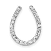 14k White Gold 1/3 carat Diamond Horseshoe Chain Slide