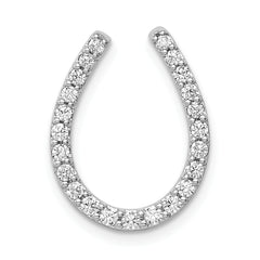 14k White Gold 1/3 carat Lab Grown Diamond VS/SI+ G+ Complete Horseshoe Chain Slide Pendant