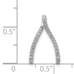 14k White Gold 1/8 carat Diamond Wishbone Chain Slide