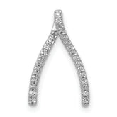 14k White Gold 1/8 carat Diamond Wishbone Chain Slide