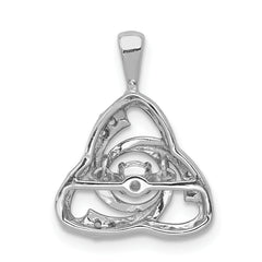 14k White Gold 1/5 carat Lab Grown Diamond VS+ F+ Complete Vibrant Celtic Pendant