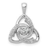 14k White Gold 1/5 carat Vibrant Moving Diamond Celtic Pendant