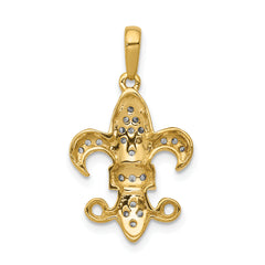 14k 1/5 carat Lab Grown Diamond VS/SI+ G+ Complete Fleur De Lis Pendant