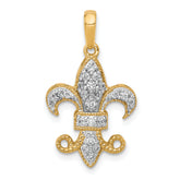 14k 1/5 carat Lab Grown Diamond VS/SI+ G+ Complete Fleur De Lis Pendant