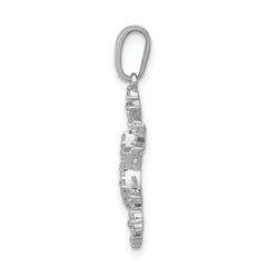14k White Gold 1/6 carat Diamond Snowflake Pendant