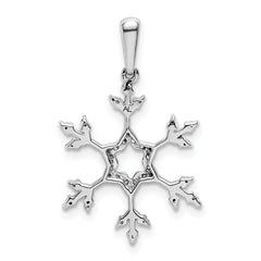 14k White Gold 1/6 carat Diamond Snowflake Pendant