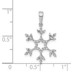 14k White Gold 1/6 carat Diamond Snowflake Pendant