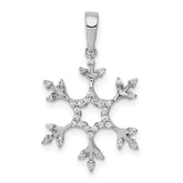 14k White Gold 1/6 carat Diamond Snowflake Pendant