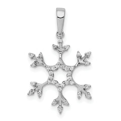 14k White Gold 1/6 carat Diamond Snowflake Pendant
