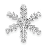 14k White Gold 1/6 carat Diamond Snowflake Chain Slide