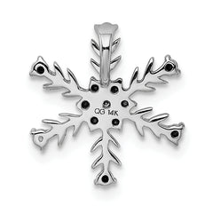 14k White Gold Diamond Snowflake Chain Slide