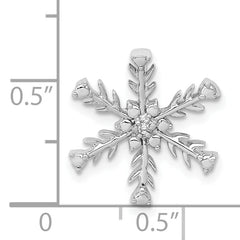 14k White Gold Diamond Snowflake Chain Slide