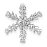 14k White Gold Diamond Snowflake Chain Slide
