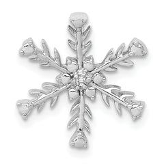 14k White Gold Diamond Snowflake Chain Slide