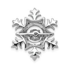 14k White Gold 3/8 carat Lab Grown Diamond VS/SI+ G+ Complete Vibrant Snowflake Chain Slide Pendant