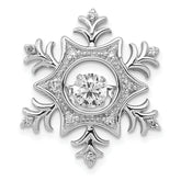 14k White Gold 3/8 carat Lab Grown Diamond VS/SI+ G+ Complete Vibrant Snowflake Chain Slide Pendant