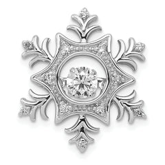 14k White Gold 3/8 carat Lab Grown Diamond VS/SI+ G+ Complete Vibrant Snowflake Chain Slide Pendant
