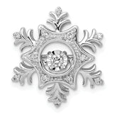 14k White Gold 1/6ct. Vibrant Moving Diamond Snowflake Chain Slide