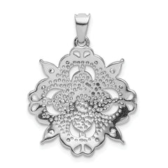 14k White Gold 1/4 carat Lab Grown Diamond VS/SI+ G+ Complete Filigree Pendant