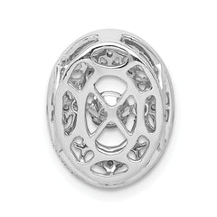 14k White Gold 1/4 carat Lab Grown Diamond VS/SI+ G+ Vibrant Oval Chain Slide Pendant