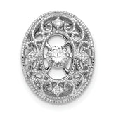 14k White Gold 1/4 carat Lab Grown Diamond VS/SI+ G+ Vibrant Oval Chain Slide Pendant