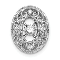 14k White Gold 1/4 carat Lab Grown Diamond VS/SI+ G+ Vibrant Oval Chain Slide Pendant